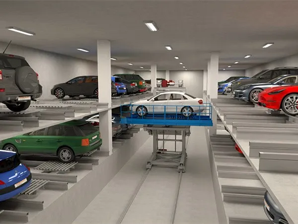 Mehrstöckiges Parkhaus mit Platten-Ganglagerung